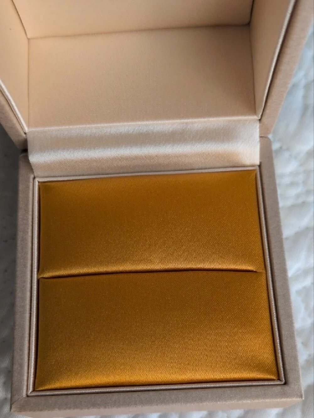 Bulgari Jewelry Gift Box with warm gold interior